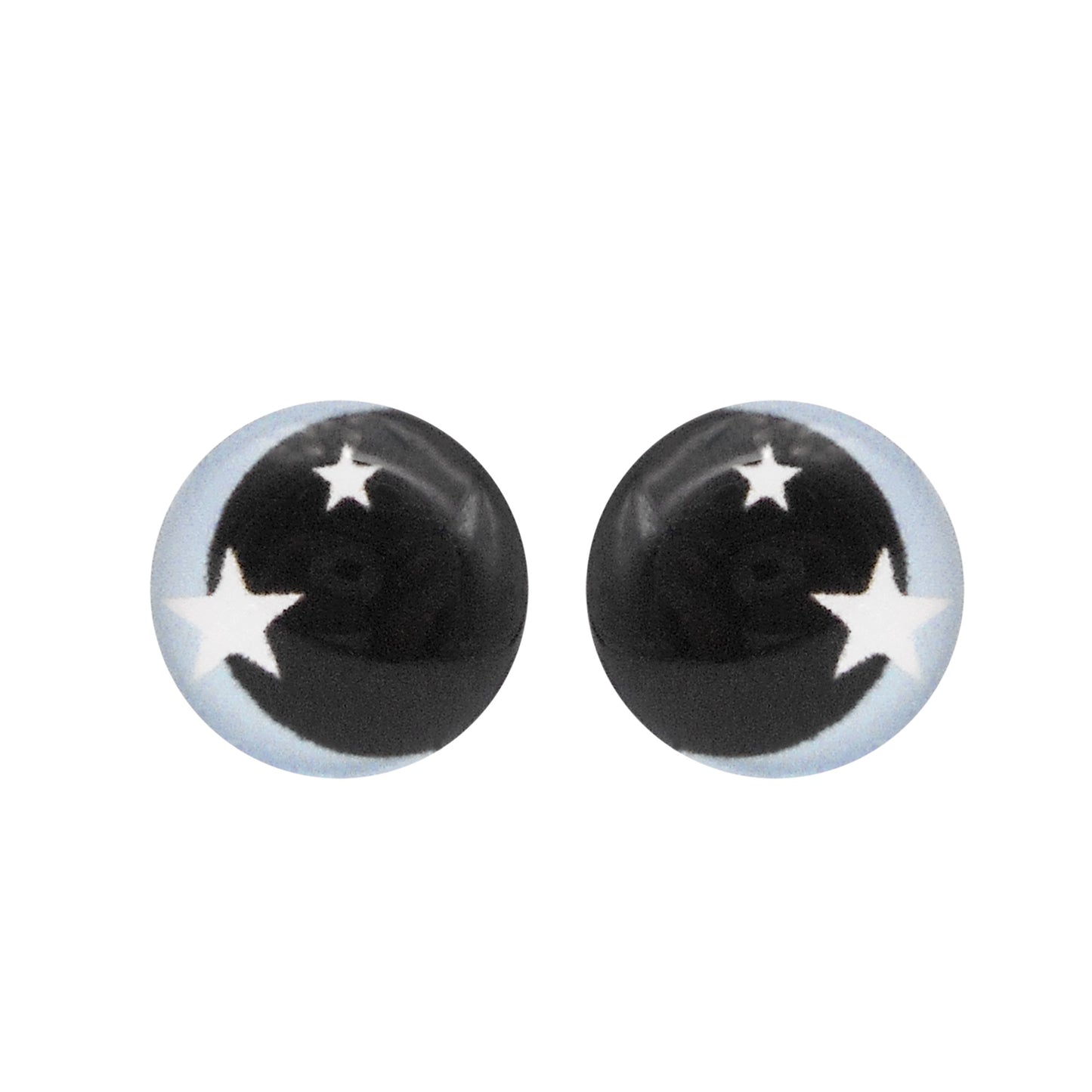 Glass Round Eyes Cabochon 6mm 8mm 10mm 12mm Dome Animal Toy Eyes Flat Back Star Pattern Design for DIY Doll Making Crafts Jewelry Decor