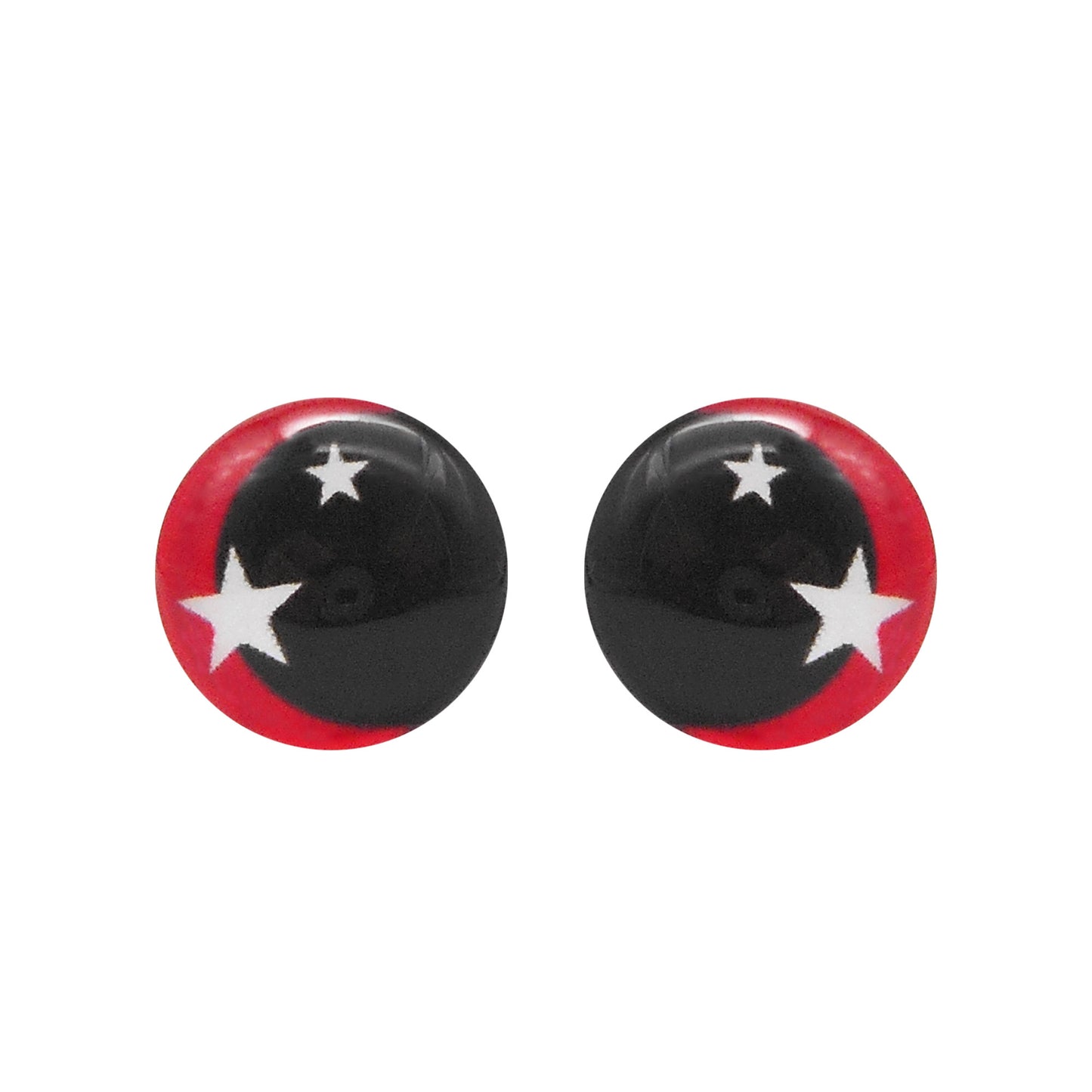 Glass Round Eyes Cabochon 6mm 8mm 10mm 12mm Dome Animal Toy Eyes Flat Back Star Pattern Design for DIY Doll Making Crafts Jewelry Decor