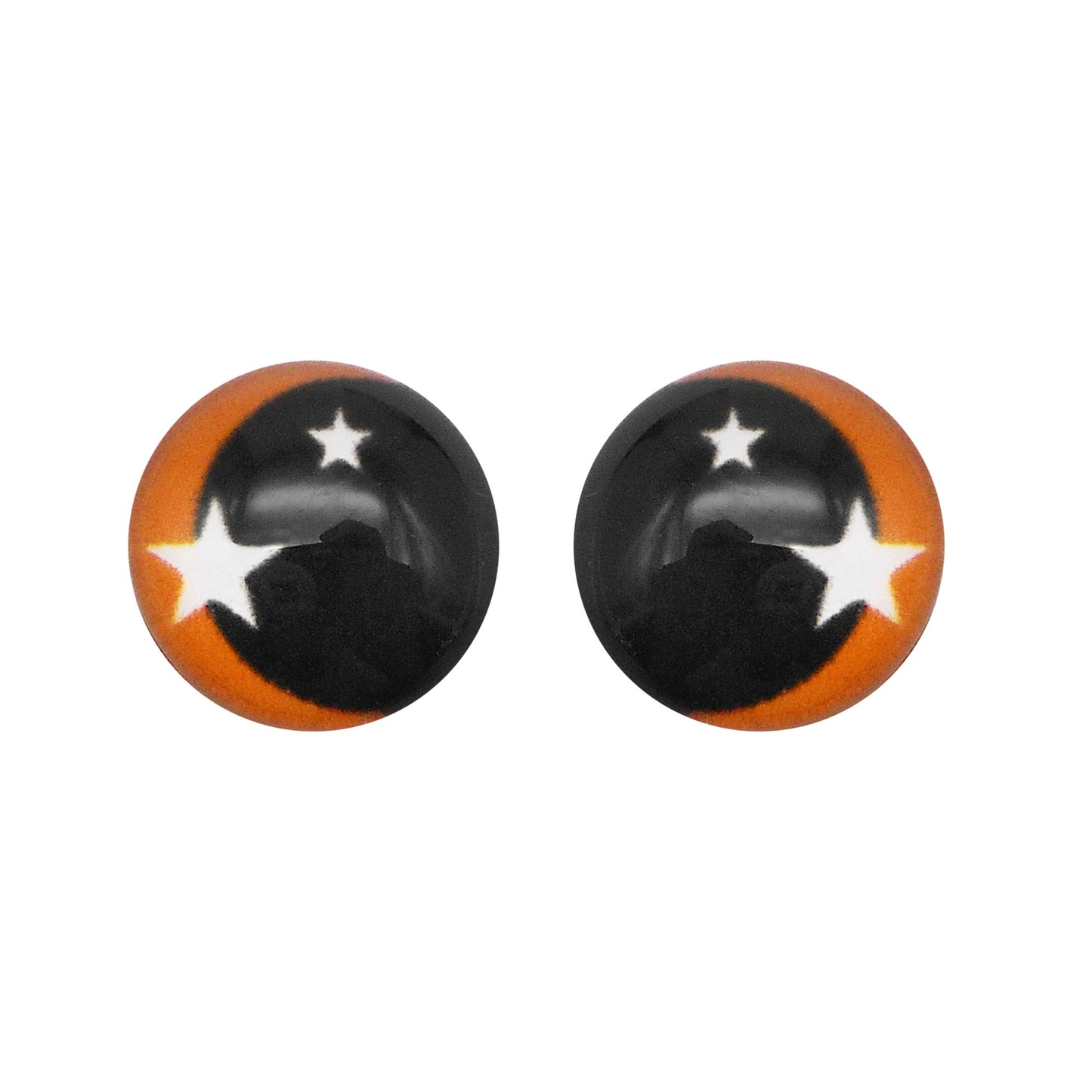 Glass Round Eyes Cabochon 6mm 8mm 10mm 12mm Dome Animal Toy Eyes Flat Back Star Pattern Design for DIY Doll Making Crafts Jewelry Decor