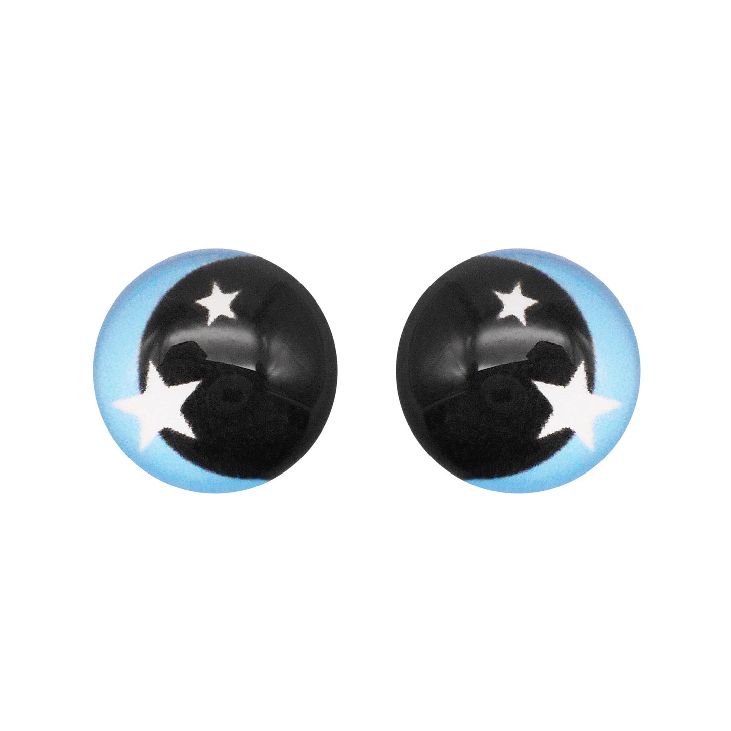 Glass Round Eyes Cabochon 6mm 8mm 10mm 12mm Dome Animal Toy Eyes Flat Back Star Pattern Design for DIY Doll Making Crafts Jewelry Decor