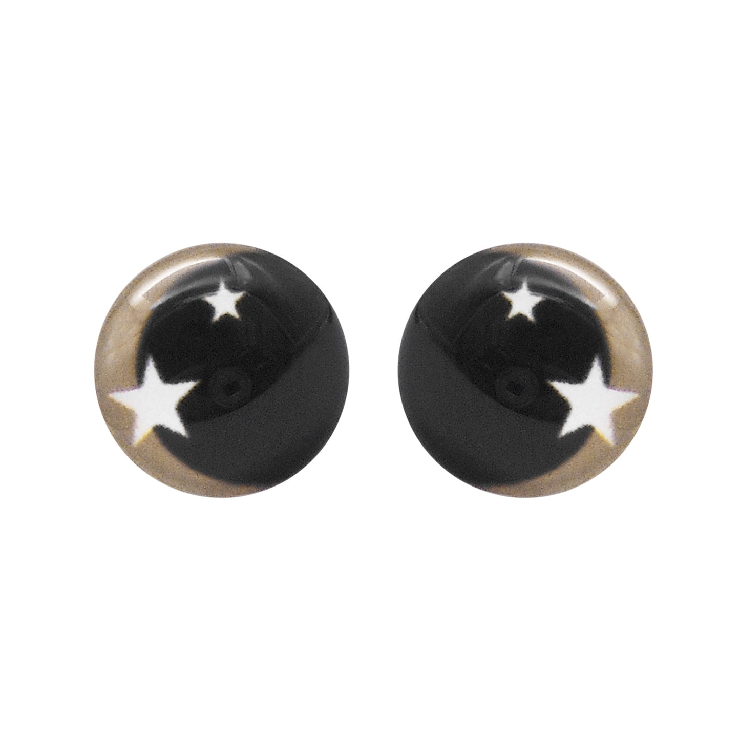 Glass Round Eyes Cabochon 6mm 8mm 10mm 12mm Dome Animal Toy Eyes Flat Back Star Pattern Design for DIY Doll Making Crafts Jewelry Decor