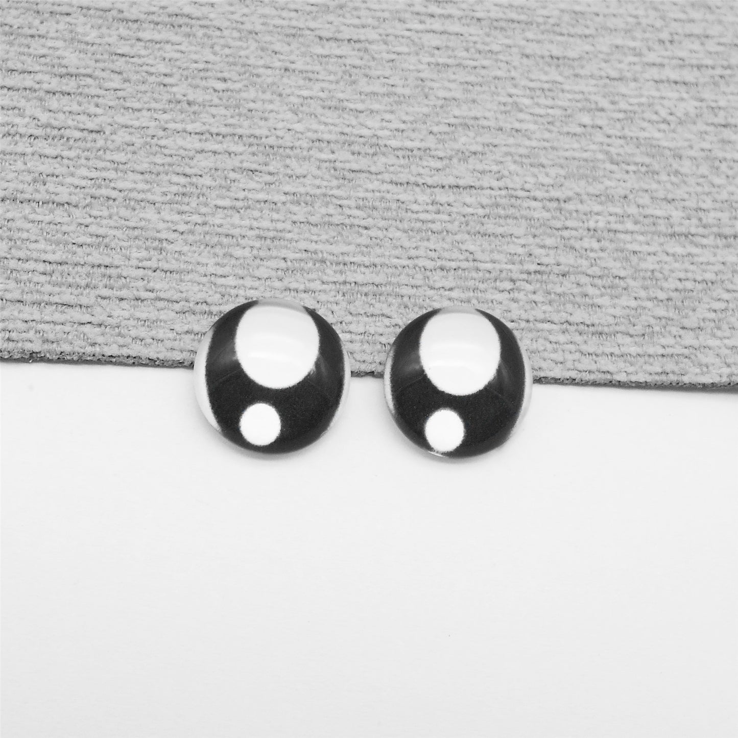 Glass Eye Cabochons Round Animal Cat Bear Toy Eyes Dome Scrapbooking Eyes Flat Back for Doll Making DIY Jewelry Crafts Decor 6/8/10/12mm