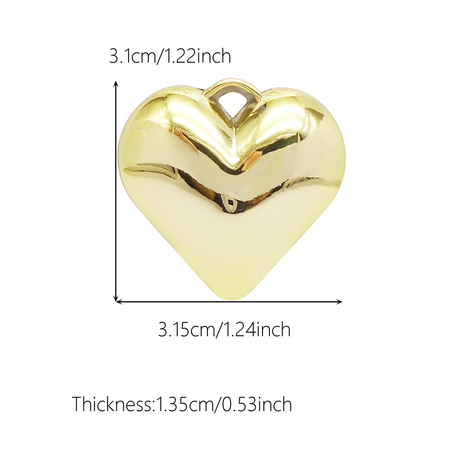 2Pcs 31x31.5mm Big 3D Love Heart Charm CCB Material Jewelry Pendant DIY Necklace Earrings Decor Supplies Handbag Dangle Making Accessory
