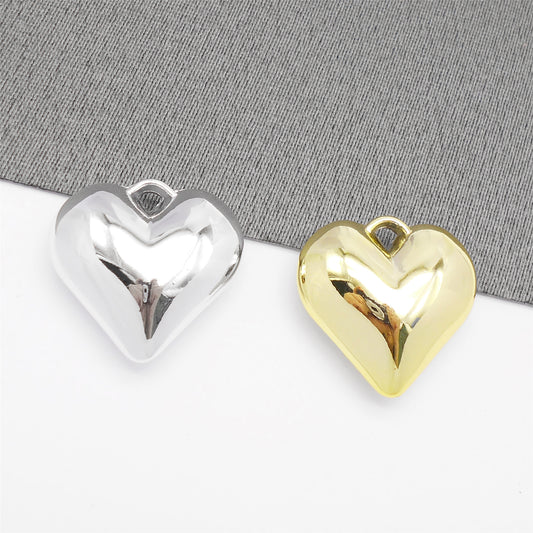 2Pcs 31x31.5mm Big 3D Love Heart Charm CCB Material Jewelry Pendant DIY Necklace Earrings Decor Supplies Handbag Dangle Making Accessory