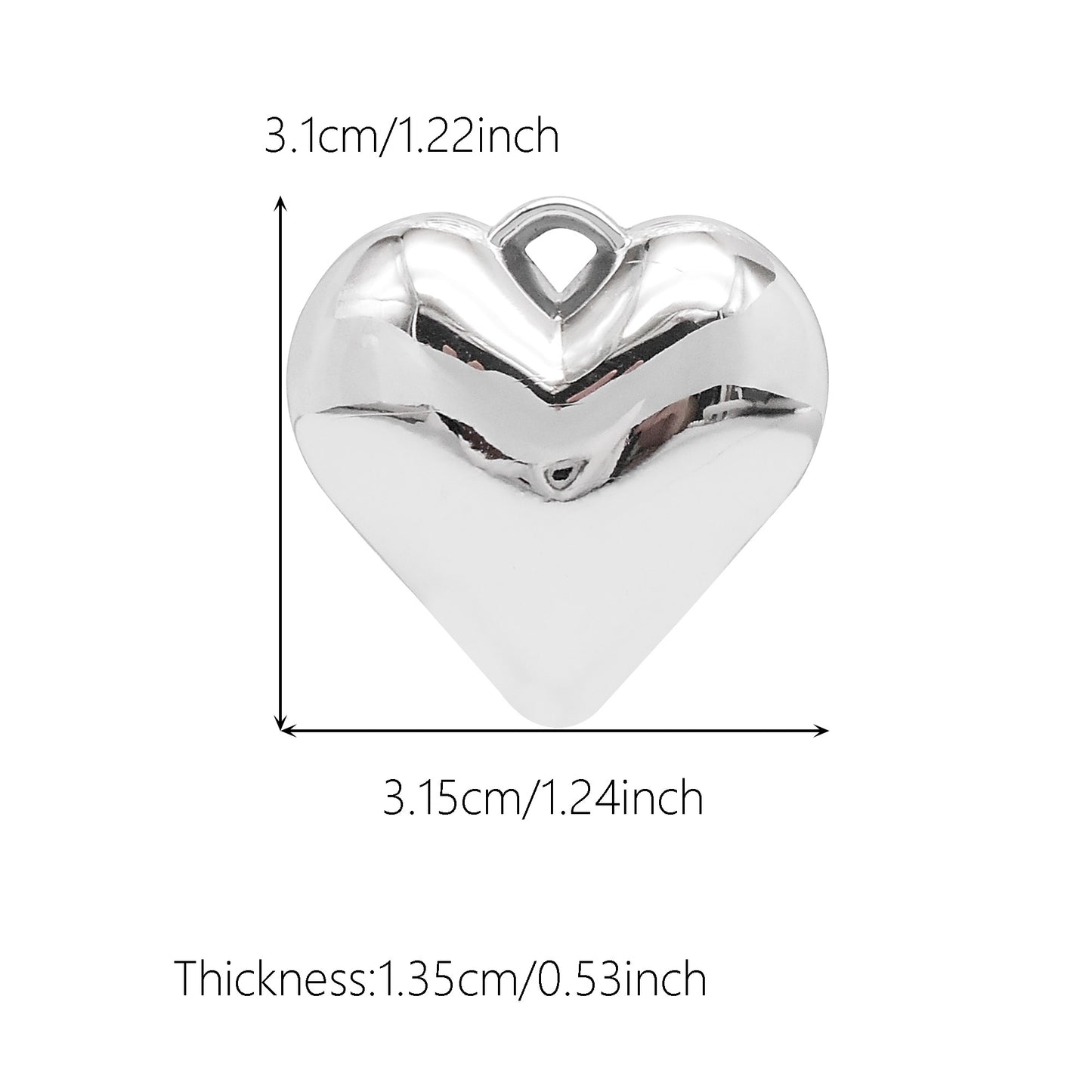 2Pcs 31x31.5mm Big 3D Love Heart Charm CCB Material Jewelry Pendant DIY Necklace Earrings Decor Supplies Handbag Dangle Making Accessory