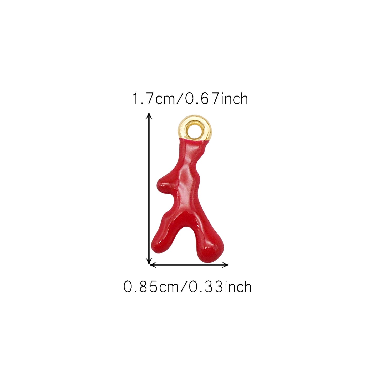 12Pcs Christmas Deer Antlers Charm Alloy Enamel Coral Branch Shape Pendant for Jewelry Necklace Bracelet Making DIY Crafts Decor Supplies 17x8.5mm