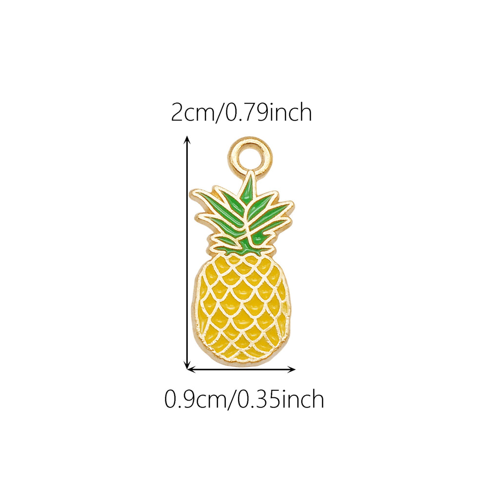10pcs Enamel Fruit Charm Apple Grape Strawberry Shape Pendant Alloy Imitation Fruit Charm for Necklace Bracelet Crafts Decor, Jewelry Making Supplies