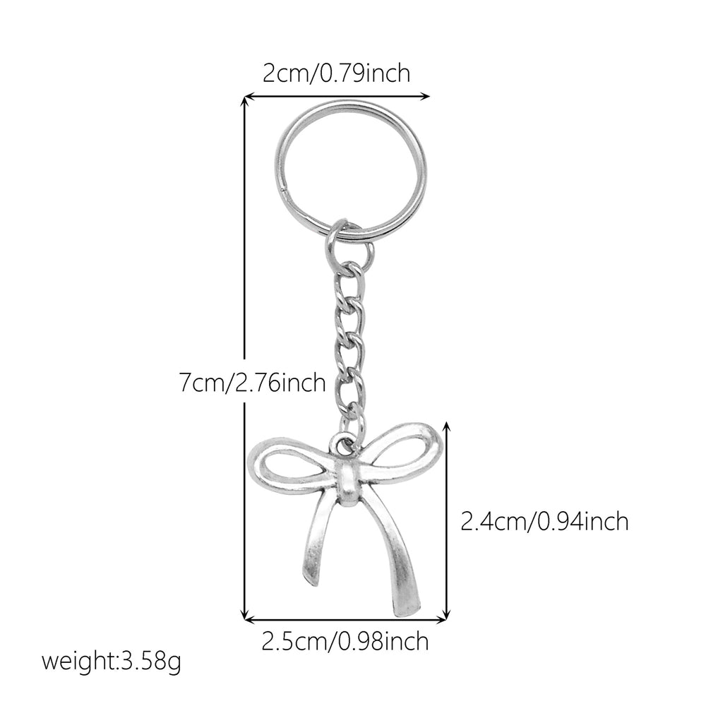 10Pcs Retro Silver Dangle Pendant with Conncetor Loop - Alloy Keyring Heart Star Moon Shape Charm Handmade Keychain for Car Key & Bag Decoration