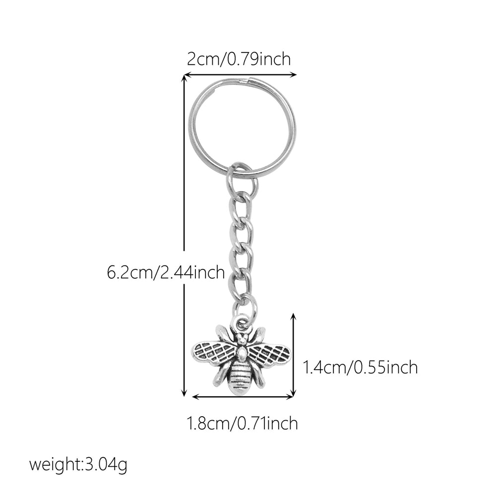 10Pcs Retro Silver Dangle Pendant with Conncetor Loop - Alloy Keyring Heart Star Moon Shape Charm Handmade Keychain for Car Key & Bag Decoration