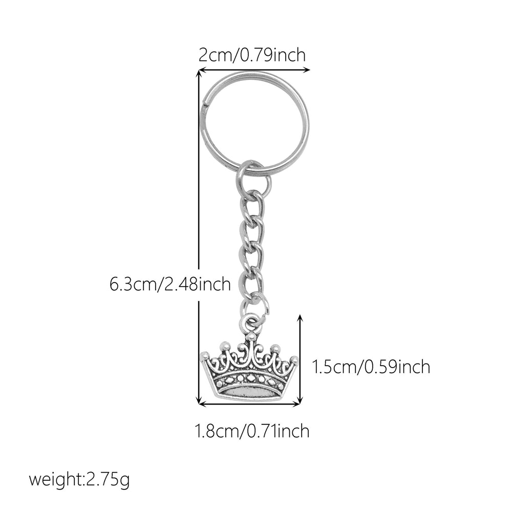 10Pcs Retro Silver Dangle Pendant with Conncetor Loop - Alloy Keyring Heart Star Moon Shape Charm Handmade Keychain for Car Key & Bag Decoration