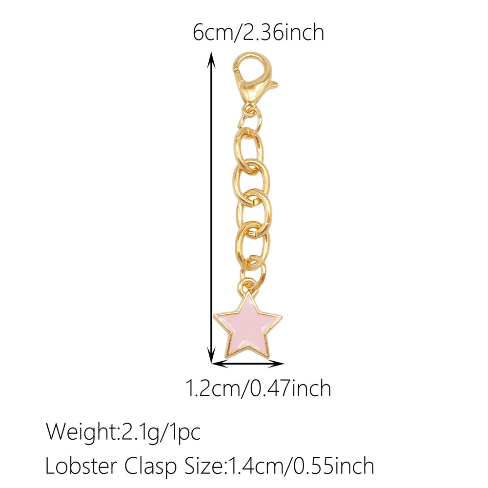 Night Sky Charms Set: 10Pcs Enamel Moon Star Pendants with Hanging Chain for DIY Jewelry, Keychain & Bag Decor