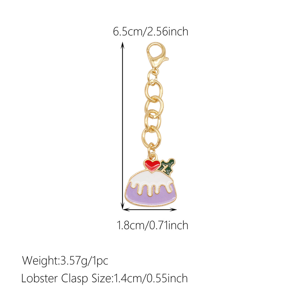 10Pcs Drink & Dessert Series Enamel Charms - Metal Pendant with Lobster Clasp for Bag Hanging Decor, Keychain Phone Chain Making Accessories