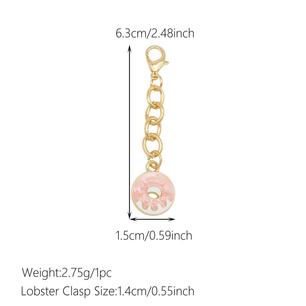 10Pcs Drink & Dessert Series Enamel Charms - Metal Pendant with Lobster Clasp for Bag Hanging Decor, Keychain Phone Chain Making Accessories