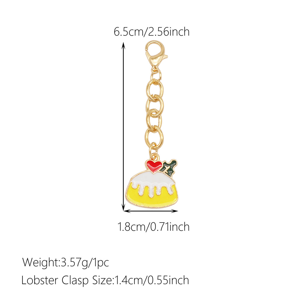 10Pcs Drink & Dessert Series Enamel Charms - Metal Pendant with Lobster Clasp for Bag Hanging Decor, Keychain Phone Chain Making Accessories