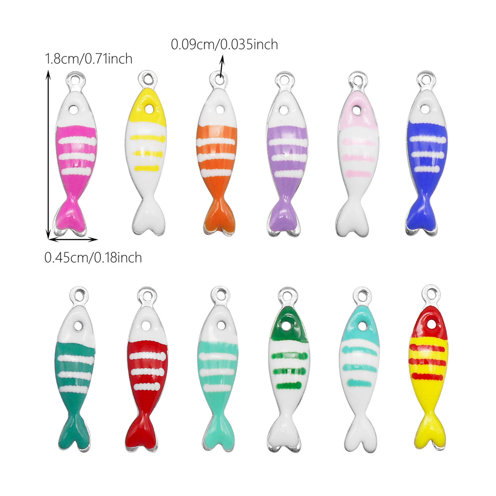 Ocean Series Enamel Charm-10pcs Stainless Steel Double Sided Pendant Seahorse Starfish Shaped Charm for Necklace Bracelet Earrings Making
