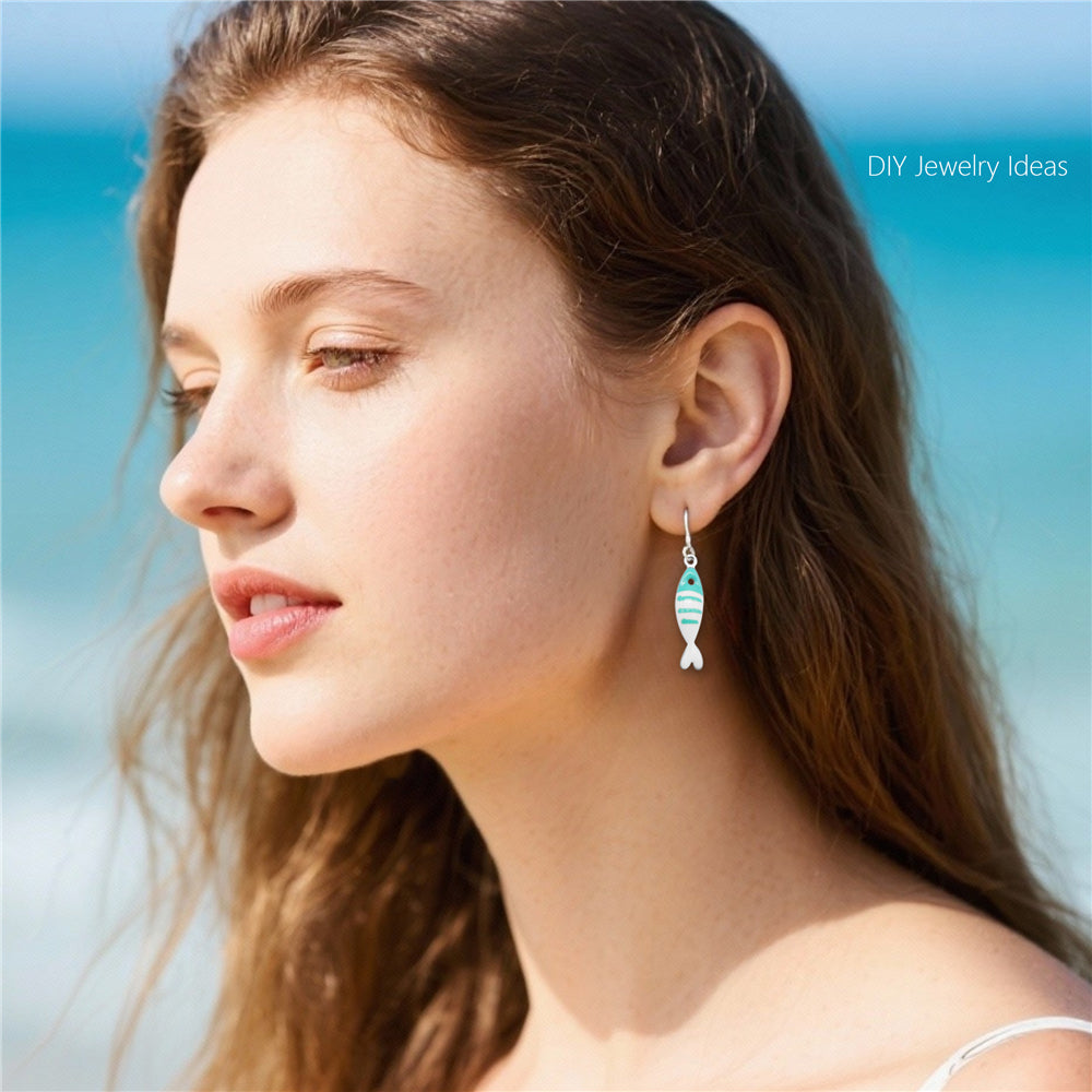 Ocean Series Enamel Charm-10pcs Stainless Steel Double Sided Pendant Seahorse Starfish Shaped Charm for Necklace Bracelet Earrings Making