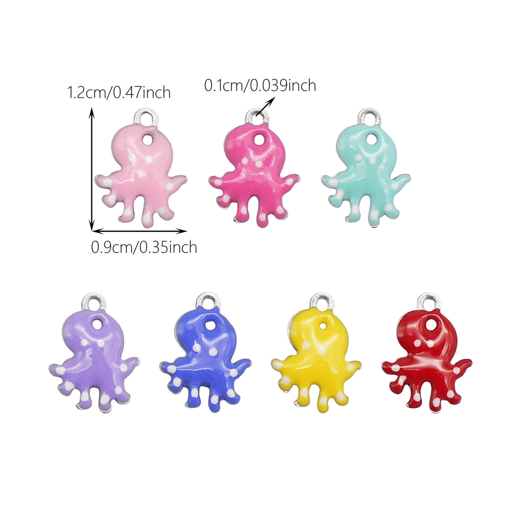 Ocean Series Enamel Charm-10pcs Stainless Steel Double Sided Pendant Seahorse Starfish Shaped Charm for Necklace Bracelet Earrings Making