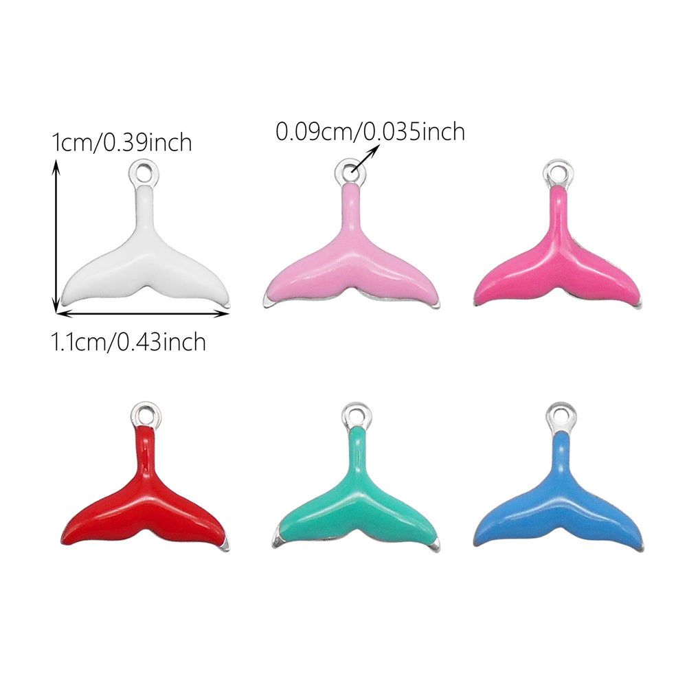 Ocean Series Enamel Charm-10pcs Stainless Steel Double Sided Pendant Seahorse Starfish Shaped Charm for Necklace Bracelet Earrings Making