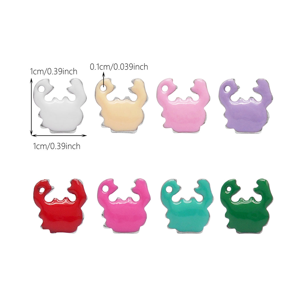 Ocean Series Enamel Charm-10pcs Stainless Steel Double Sided Pendant Seahorse Starfish Shaped Charm for Necklace Bracelet Earrings Making