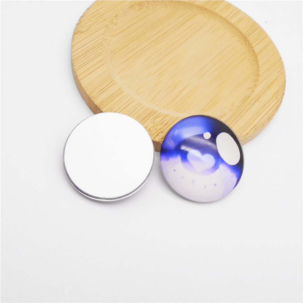 Colorful Cute Doll Toy Eyes Dome Craft Eyes Star & Herat Pattern Design High-Quality Flatback Glass Cabochons for Plush Doll & Jewelry Finding