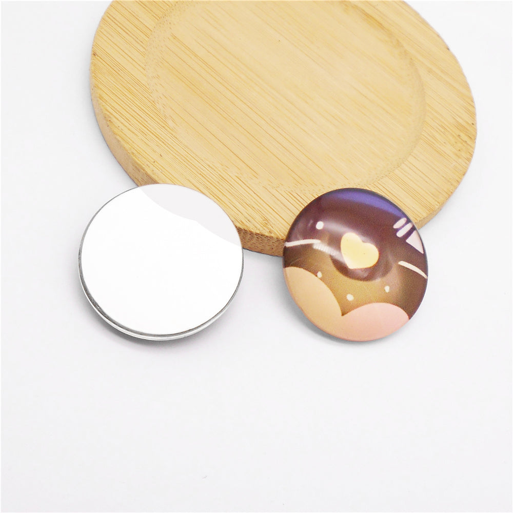 Colorful Cute Doll Toy Eyes Dome Craft Eyes Star & Herat Pattern Design High-Quality Flatback Glass Cabochons for Plush Doll & Jewelry Finding