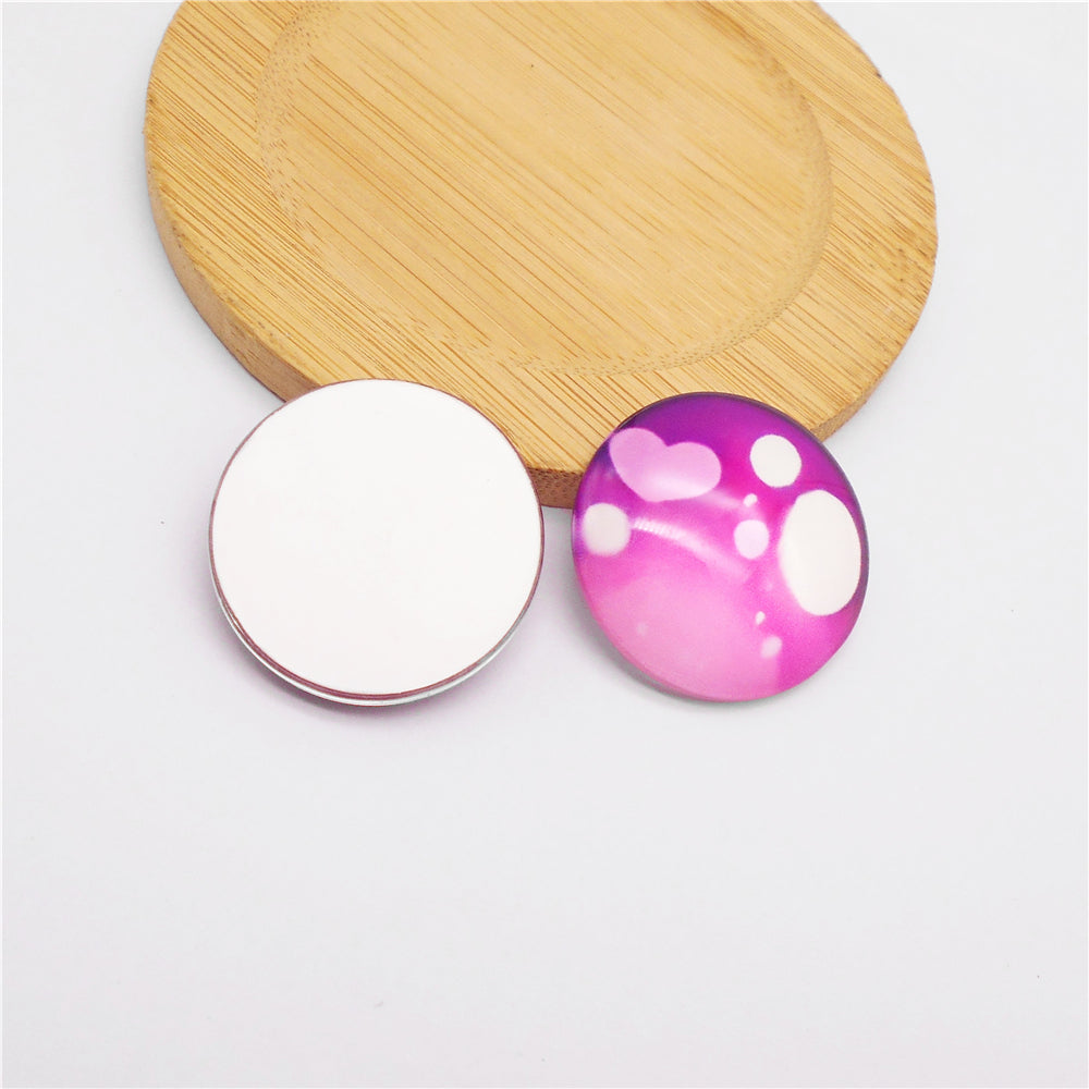 Colorful Cute Doll Toy Eyes Dome Craft Eyes Star & Herat Pattern Design High-Quality Flatback Glass Cabochons for Plush Doll & Jewelry Finding