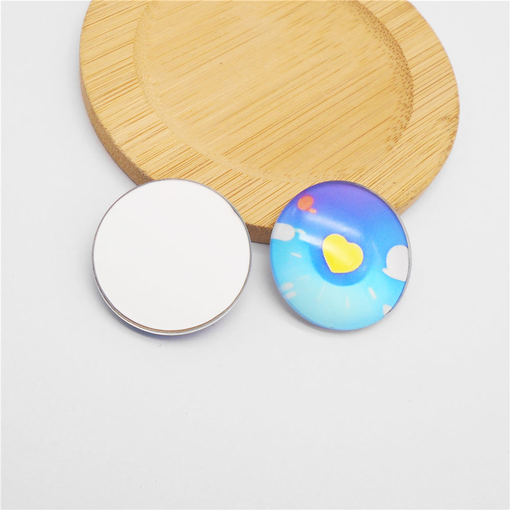 Colorful Cute Doll Toy Eyes Dome Craft Eyes Star & Herat Pattern Design High-Quality Flatback Glass Cabochons for Plush Doll & Jewelry Finding