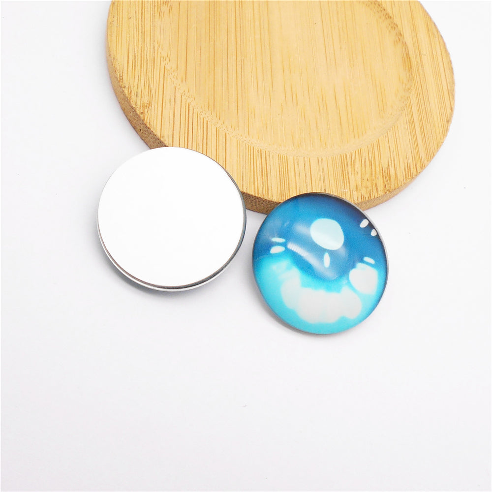 Colorful Cute Doll Toy Eyes Dome Craft Eyes Star & Herat Pattern Design High-Quality Flatback Glass Cabochons for Plush Doll & Jewelry Finding