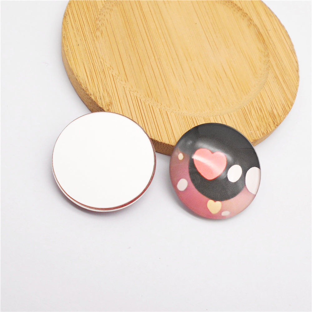 Colorful Cute Doll Toy Eyes Dome Craft Eyes Star & Herat Pattern Design High-Quality Flatback Glass Cabochons for Plush Doll & Jewelry Finding