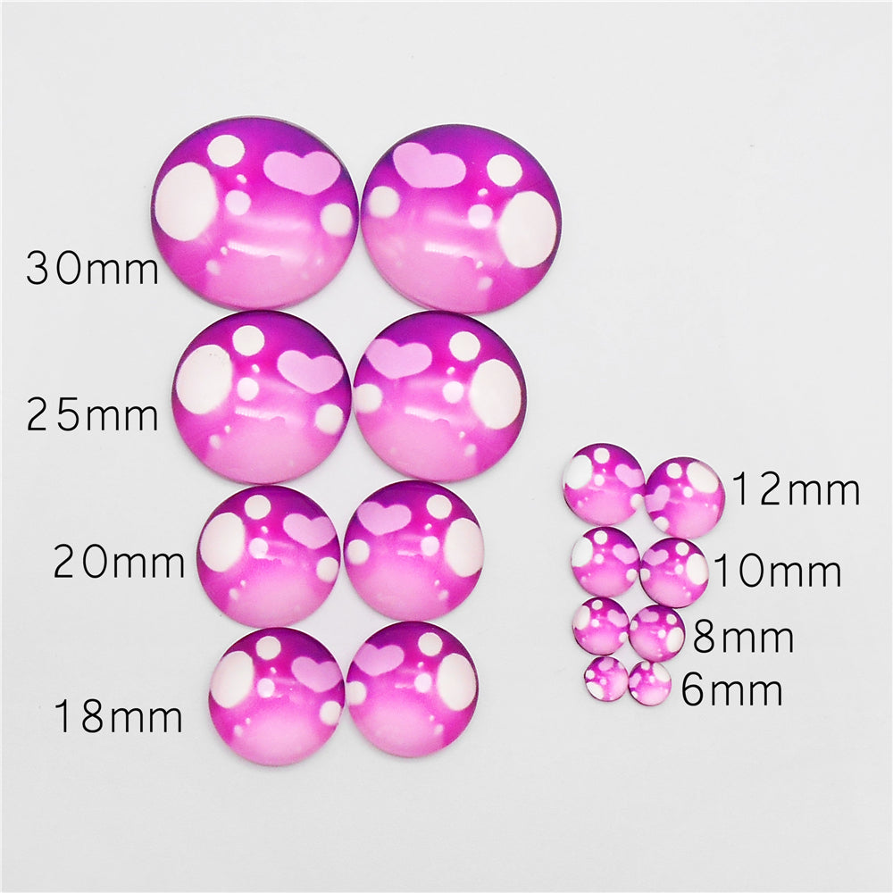 Colorful Cute Doll Toy Eyes Dome Craft Eyes Star & Herat Pattern Design High-Quality Flatback Glass Cabochons for Plush Doll & Jewelry Finding