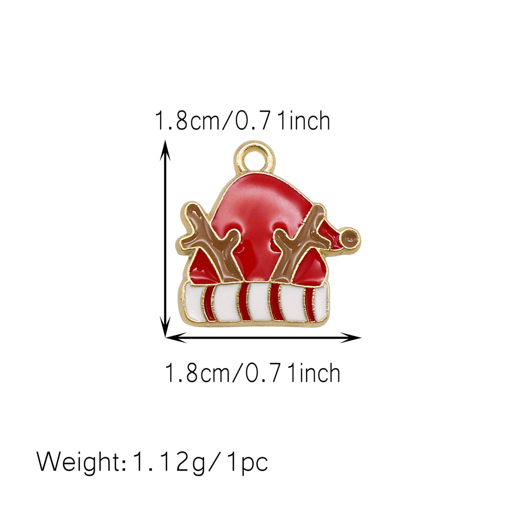 Christmas Enamel Charm Pendant Zinc Alloy Cute Santa Claus Snowman Shaped Pendant for Jewelry DIY Accessories, Christmas Tree Decor