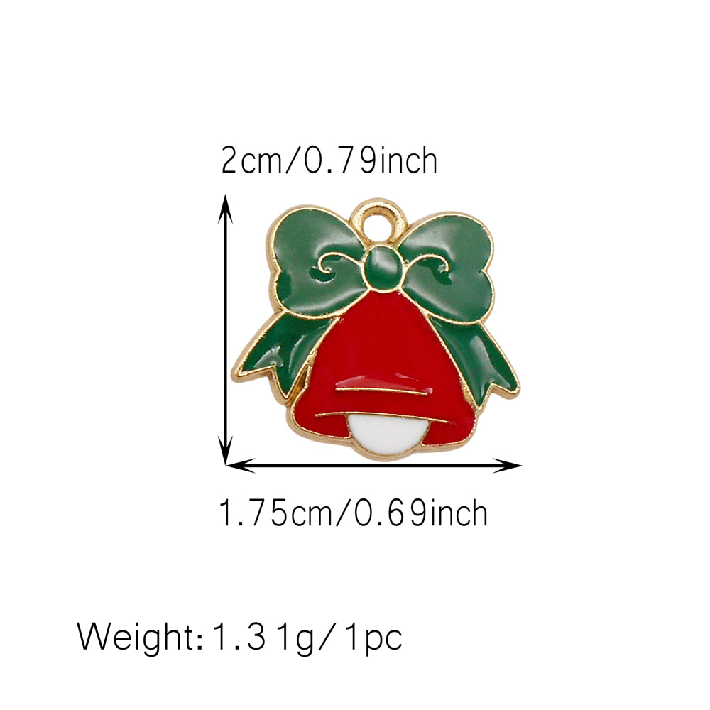 Christmas Enamel Charm Pendant Zinc Alloy Cute Santa Claus Snowman Shaped Pendant for Jewelry DIY Accessories, Christmas Tree Decor