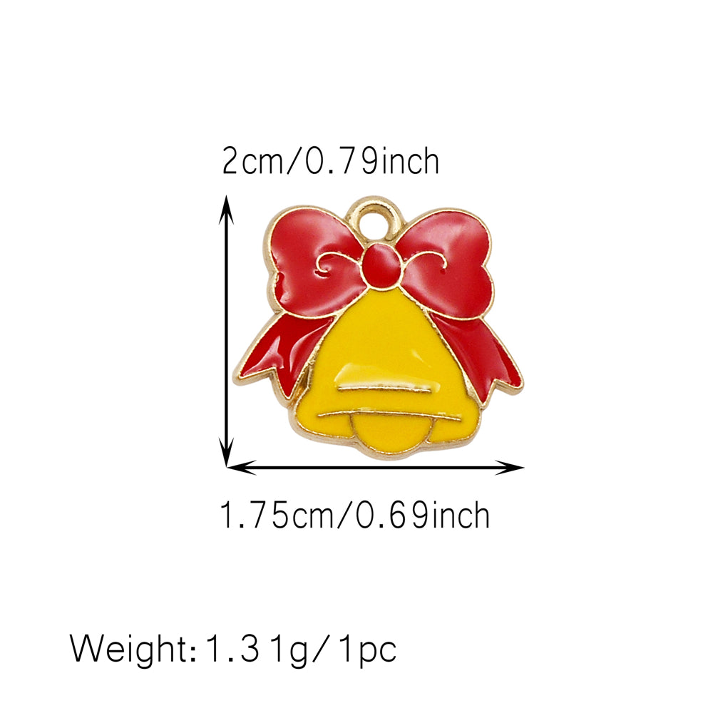 Christmas Enamel Charm Pendant Zinc Alloy Cute Santa Claus Snowman Shaped Pendant for Jewelry DIY Accessories, Christmas Tree Decor