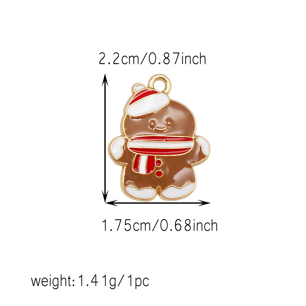 Christmas Enamel Charm Pendant Zinc Alloy Cute Santa Claus Snowman Shaped Pendant for Jewelry DIY Accessories, Christmas Tree Decor