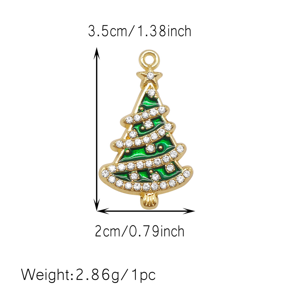 Christmas Enamel Charm Pendant Zinc Alloy Cute Santa Claus Snowman Shaped Pendant for Jewelry DIY Accessories, Christmas Tree Decor