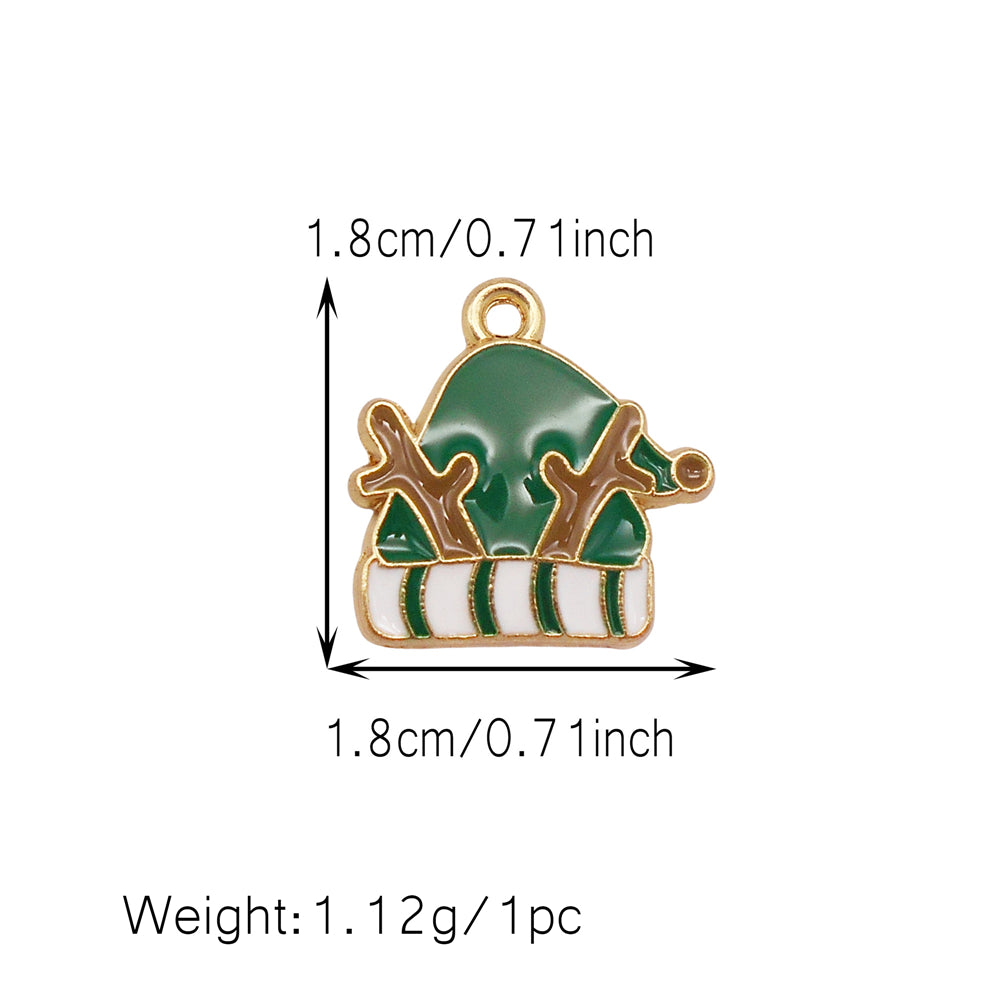 Christmas Enamel Charm Pendant Zinc Alloy Cute Santa Claus Snowman Shaped Pendant for Jewelry DIY Accessories, Christmas Tree Decor