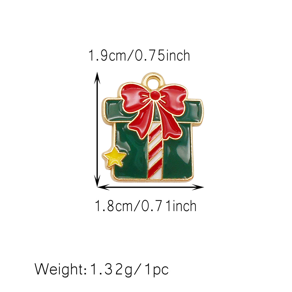 Christmas Enamel Charm Pendant Zinc Alloy Cute Santa Claus Snowman Shaped Pendant for Jewelry DIY Accessories, Christmas Tree Decor