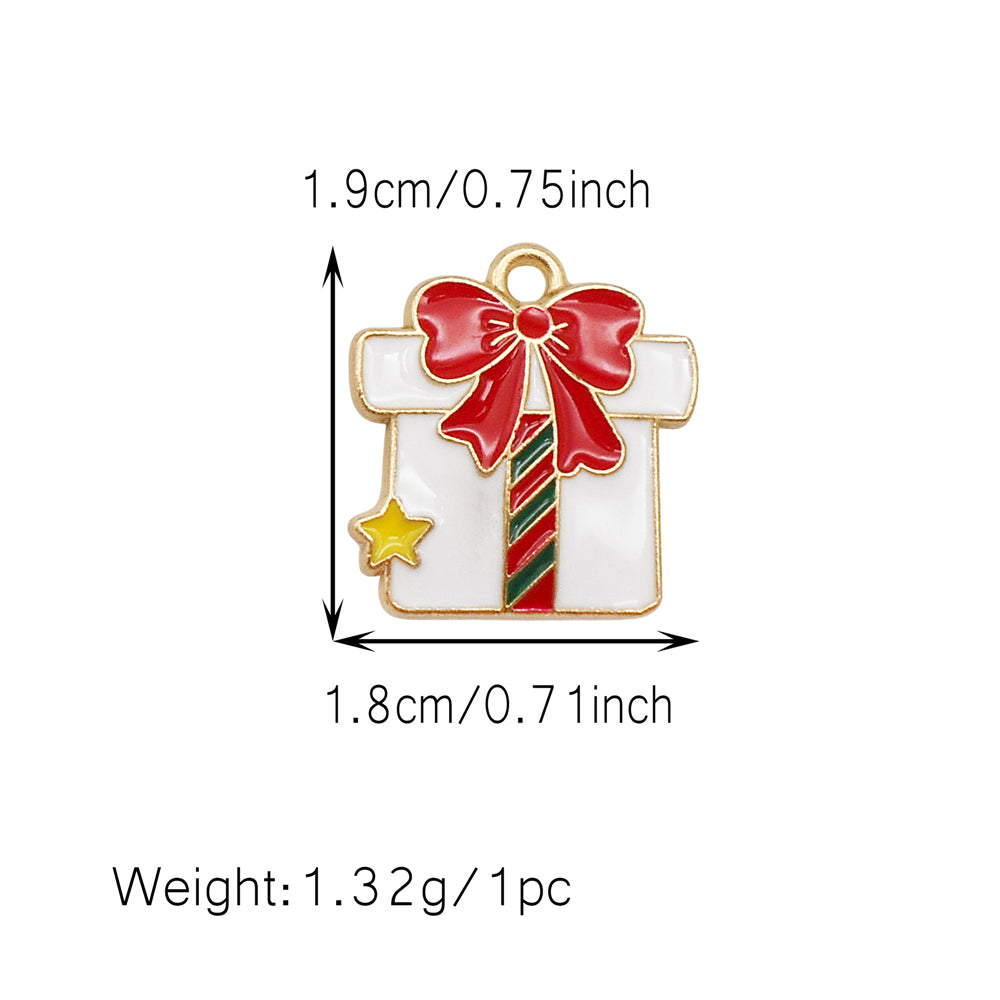 Christmas Enamel Charm Pendant Zinc Alloy Cute Santa Claus Snowman Shaped Pendant for Jewelry DIY Accessories, Christmas Tree Decor