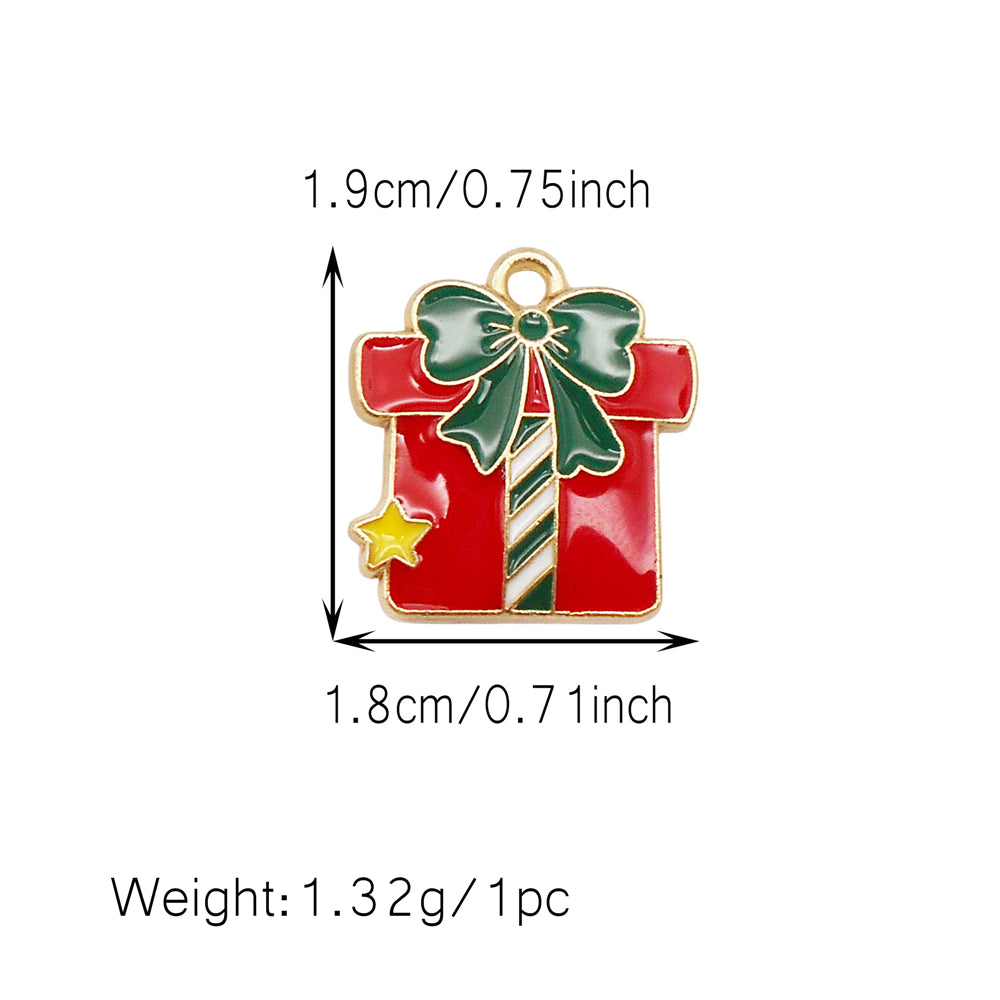 Christmas Enamel Charm Pendant Zinc Alloy Cute Santa Claus Snowman Shaped Pendant for Jewelry DIY Accessories, Christmas Tree Decor