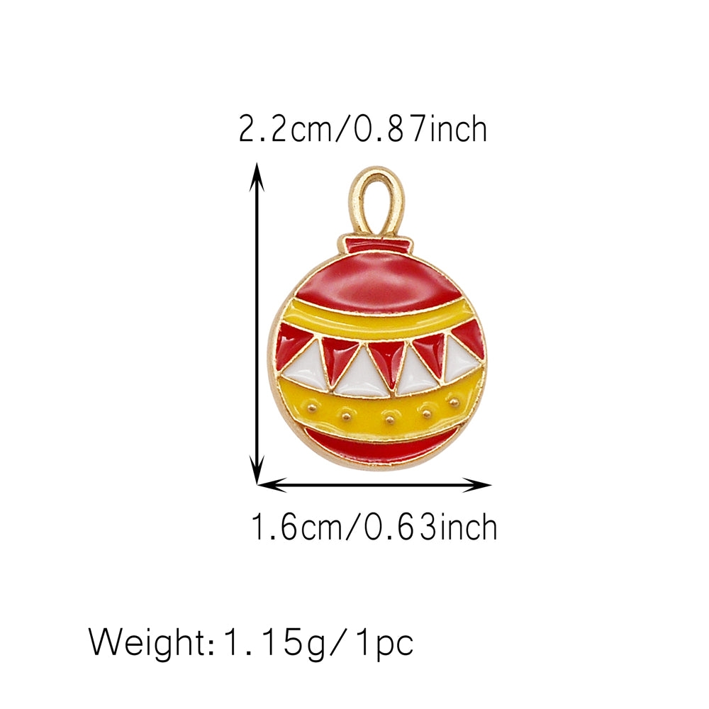 Christmas Enamel Charm Pendant Zinc Alloy Cute Santa Claus Snowman Shaped Pendant for Jewelry DIY Accessories, Christmas Tree Decor