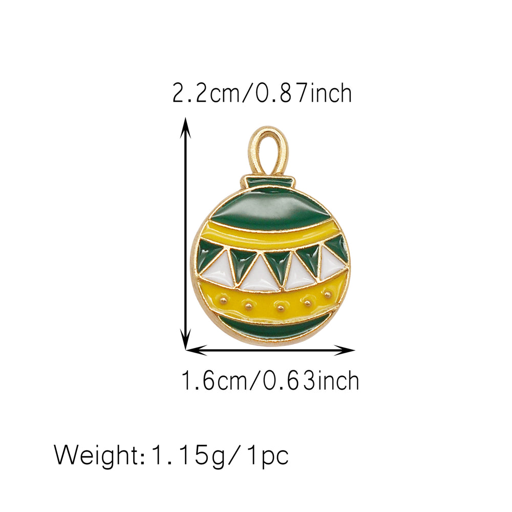 Christmas Enamel Charm Pendant Zinc Alloy Cute Santa Claus Snowman Shaped Pendant for Jewelry DIY Accessories, Christmas Tree Decor