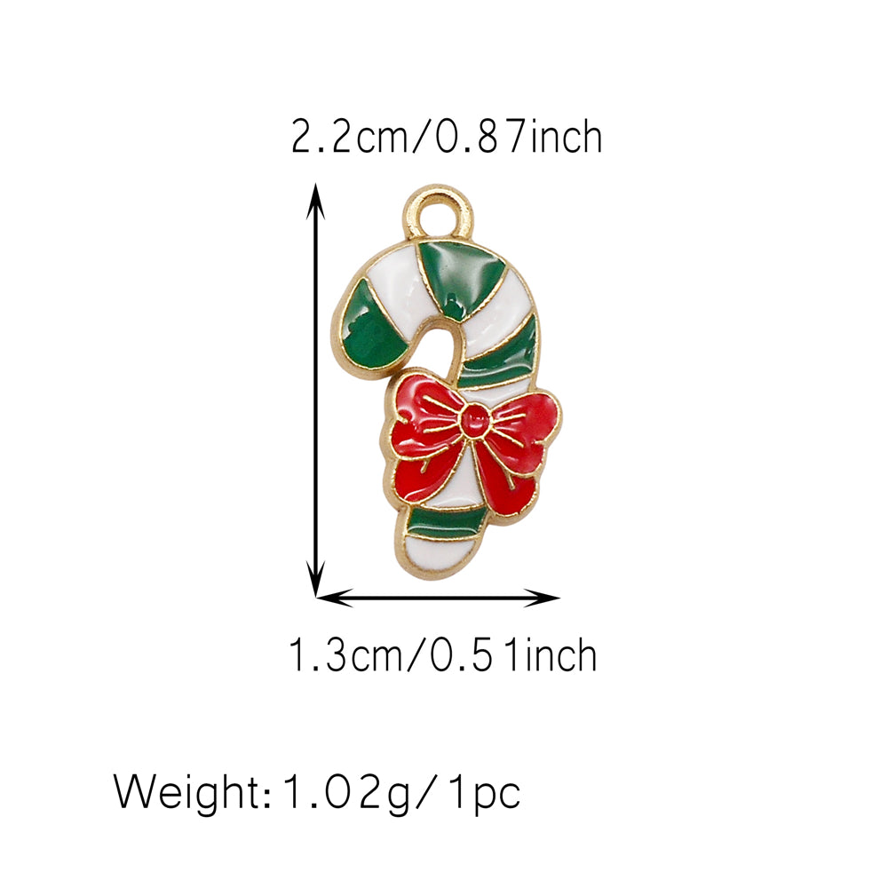 Christmas Enamel Charm Pendant Zinc Alloy Cute Santa Claus Snowman Shaped Pendant for Jewelry DIY Accessories, Christmas Tree Decor