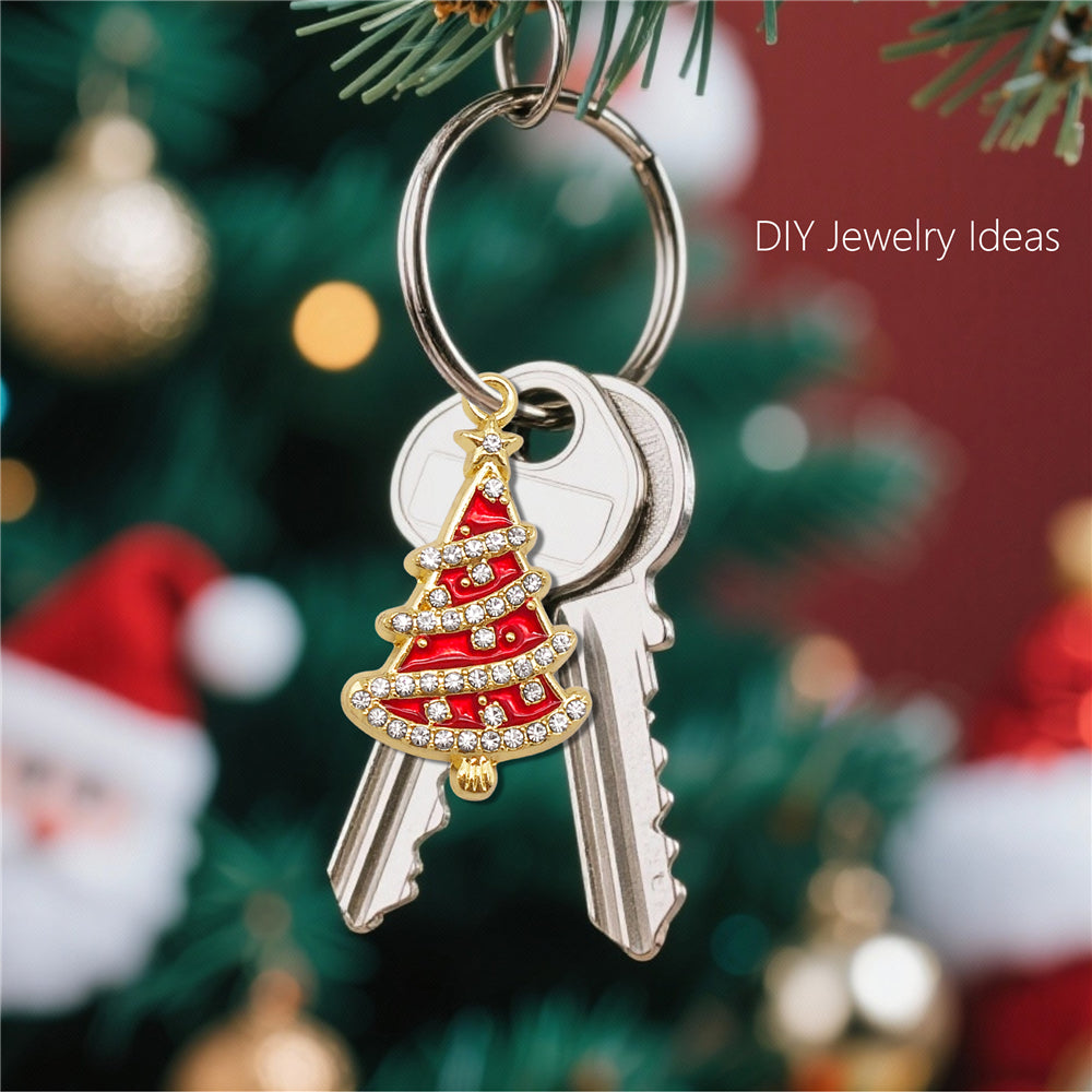 Christmas Enamel Charm Pendant Zinc Alloy Cute Santa Claus Snowman Shaped Pendant for Jewelry DIY Accessories, Christmas Tree Decor