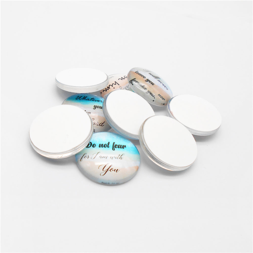 Inspirational Bible Verse Cabochons - 9-Pack 25mm Glass Faith Gems for Christian Jewelry, Keychain DIY
