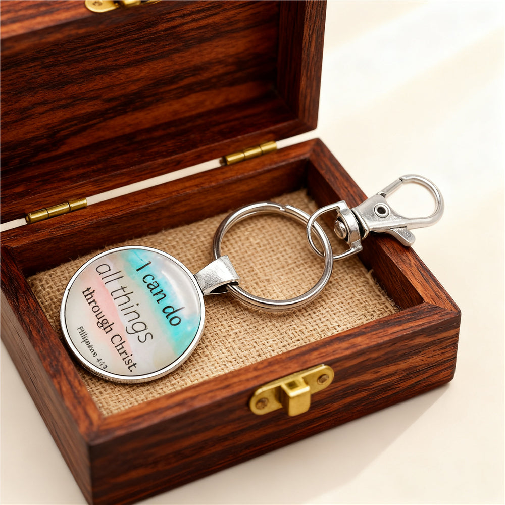 Inspirational Bible Verse Cabochons - 9-Pack 25mm Glass Faith Gems for Christian Jewelry, Keychain DIY