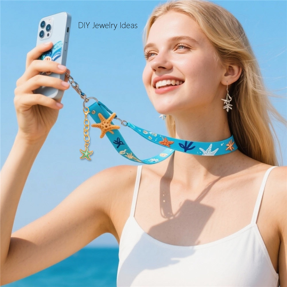 10Pcs Marine Animal Enamel Charm with Chain Metal Sea Life Seashell Whale Pendant Clasp Clip for Bag Hanging Decor, DIY Keychain&Crafts Making