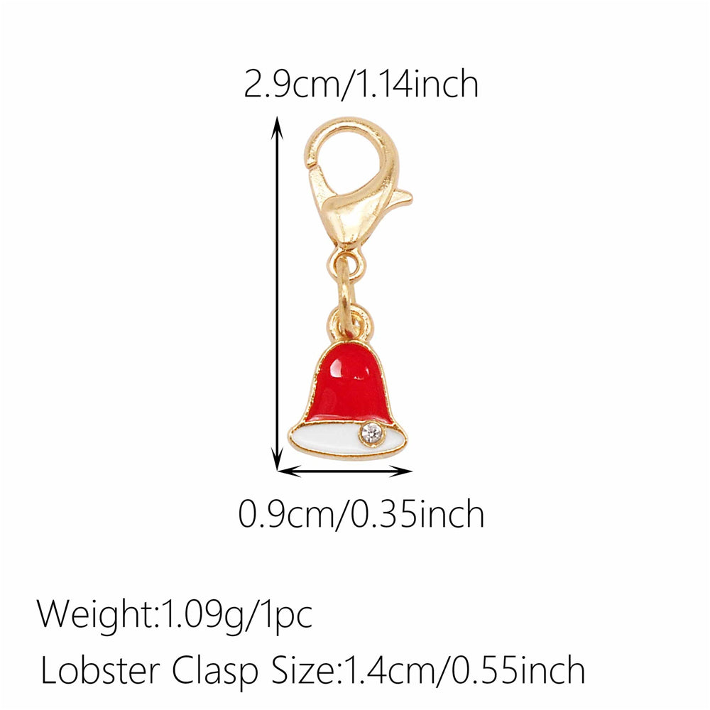 1pc Red Series Enamel Charm with Lobster Clasp - Metal Flower Cherry Bee Shaped Clip-on Pendant for Bag Decor, DIY Keychain Supplies, Jewelry Making Findings