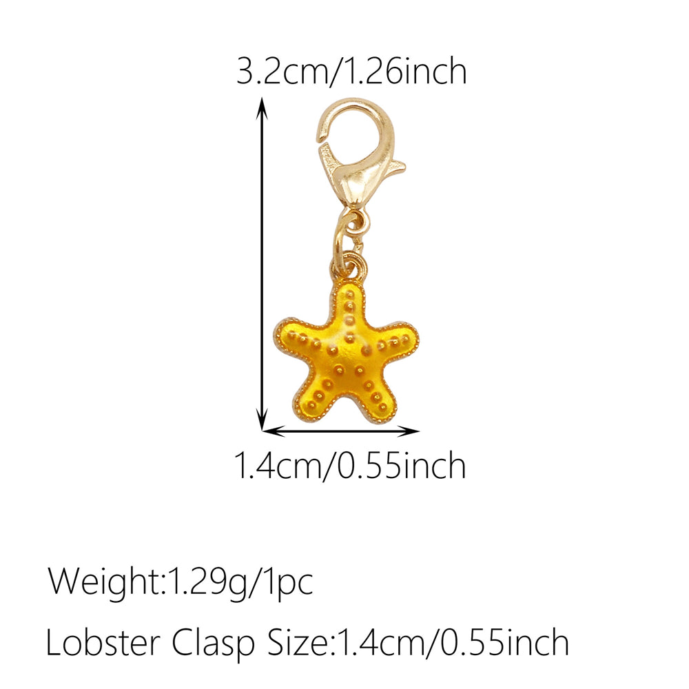 1pc Yellow Themed Enamel Charm with Clasp - Clip on Pendant with Flower Fruit Charm for Bag Key Hanging Decor, Phone Chain DIY Supplies