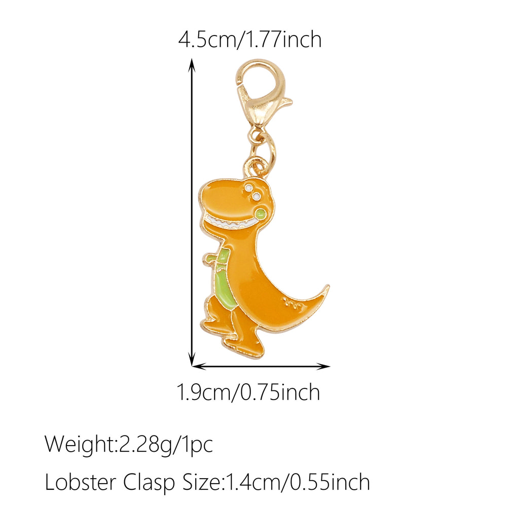1pc Yellow Themed Enamel Charm with Clasp - Clip on Pendant with Flower Fruit Charm for Bag Key Hanging Decor, Phone Chain DIY Supplies