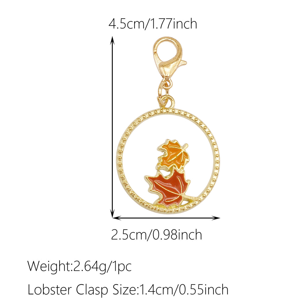 1pc Yellow Themed Enamel Charm with Clasp - Clip on Pendant with Flower Fruit Charm for Bag Key Hanging Decor, Phone Chain DIY Supplies